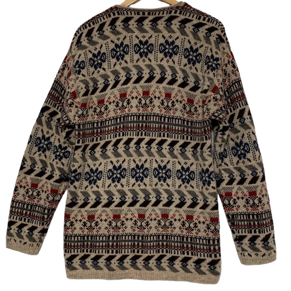 Vintage Jacob 100% Wool Button Front Cardigan in Nordic Style Pattern | Size M - Picture 6 of 10